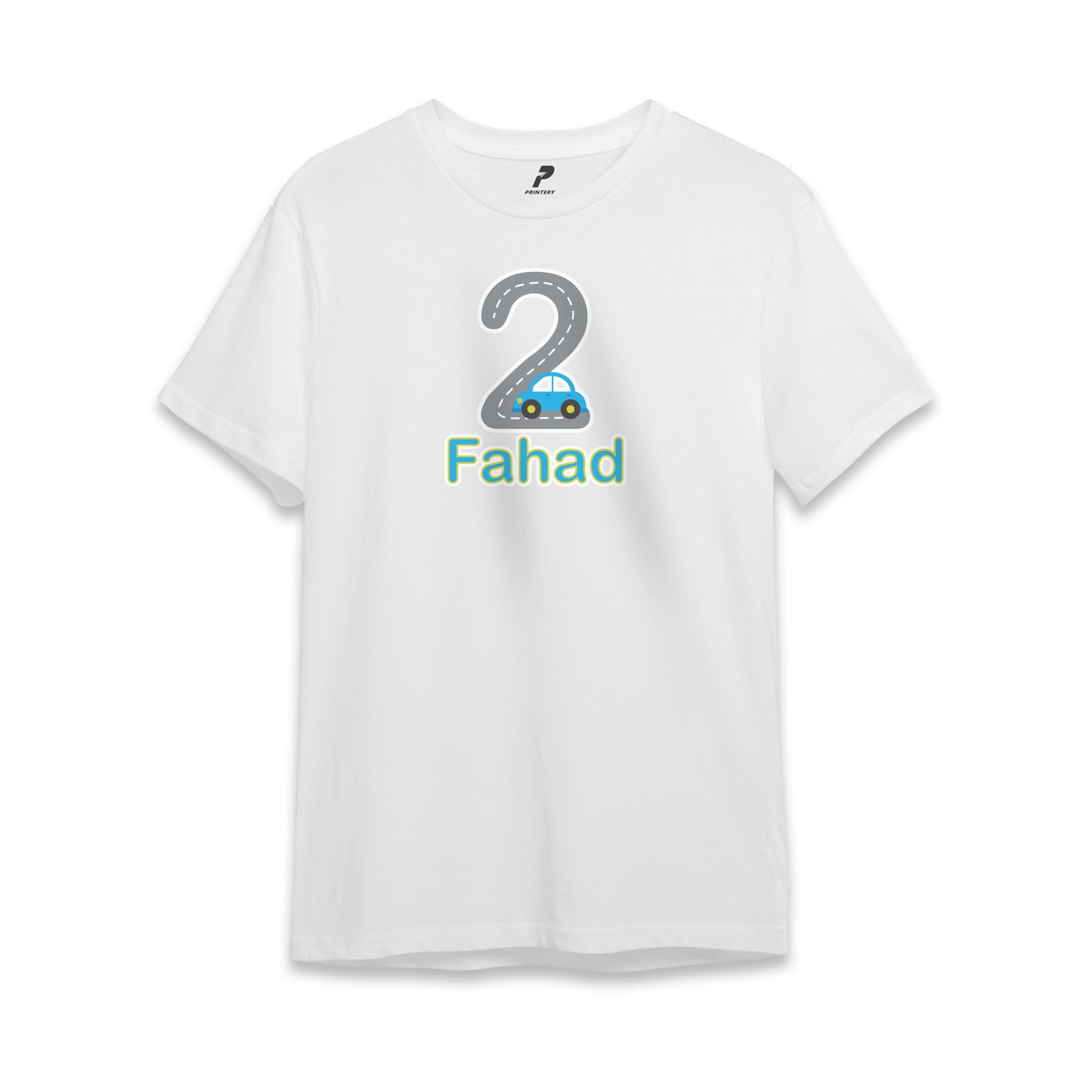 Car Theme Birthday T-Shirt White