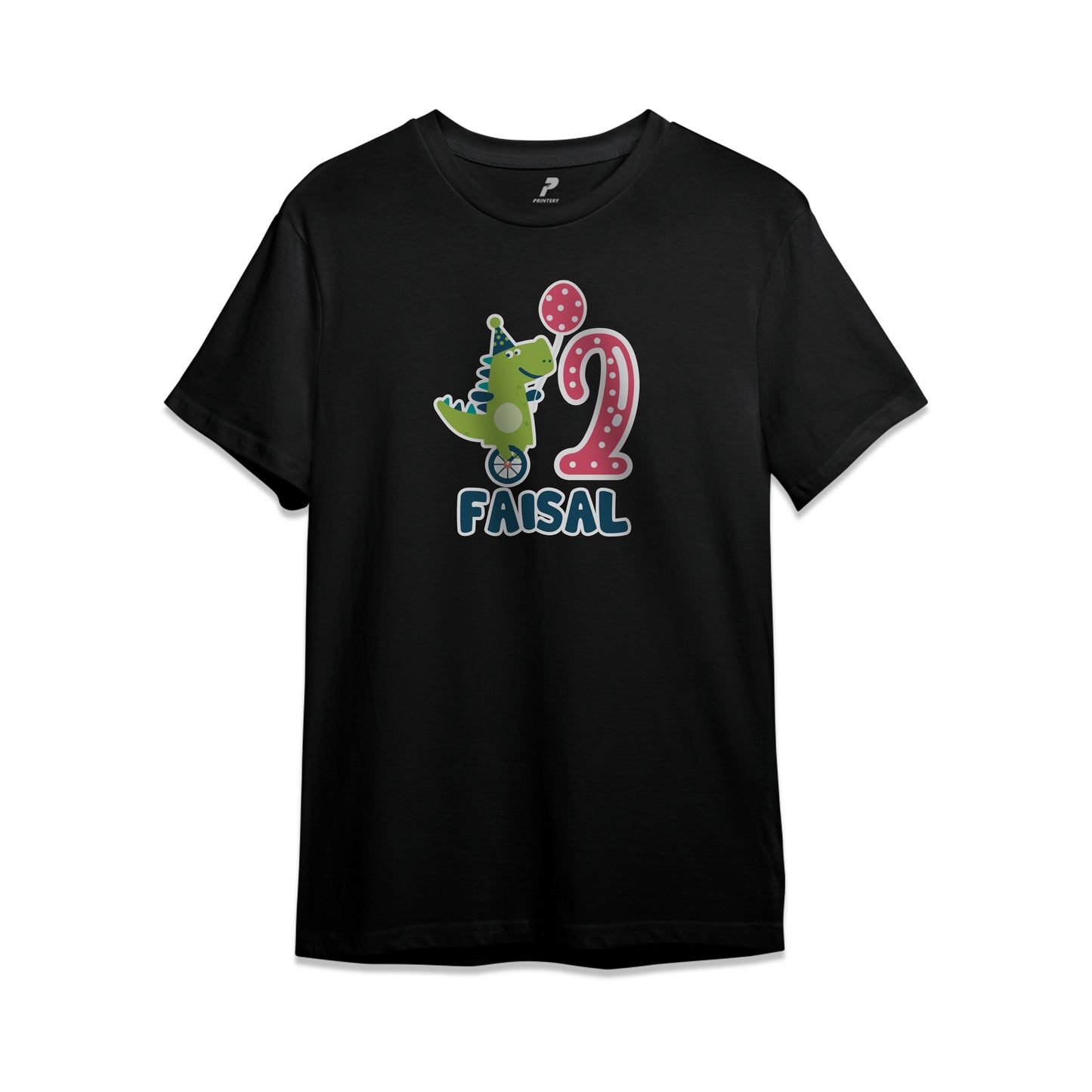 Dinosaur Theme Birthday T-Shirt Black