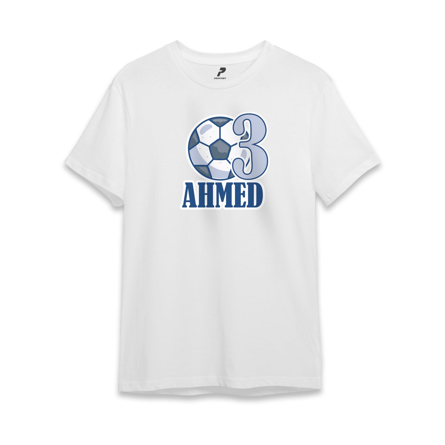 Football Theme Birthday T-Shirt White