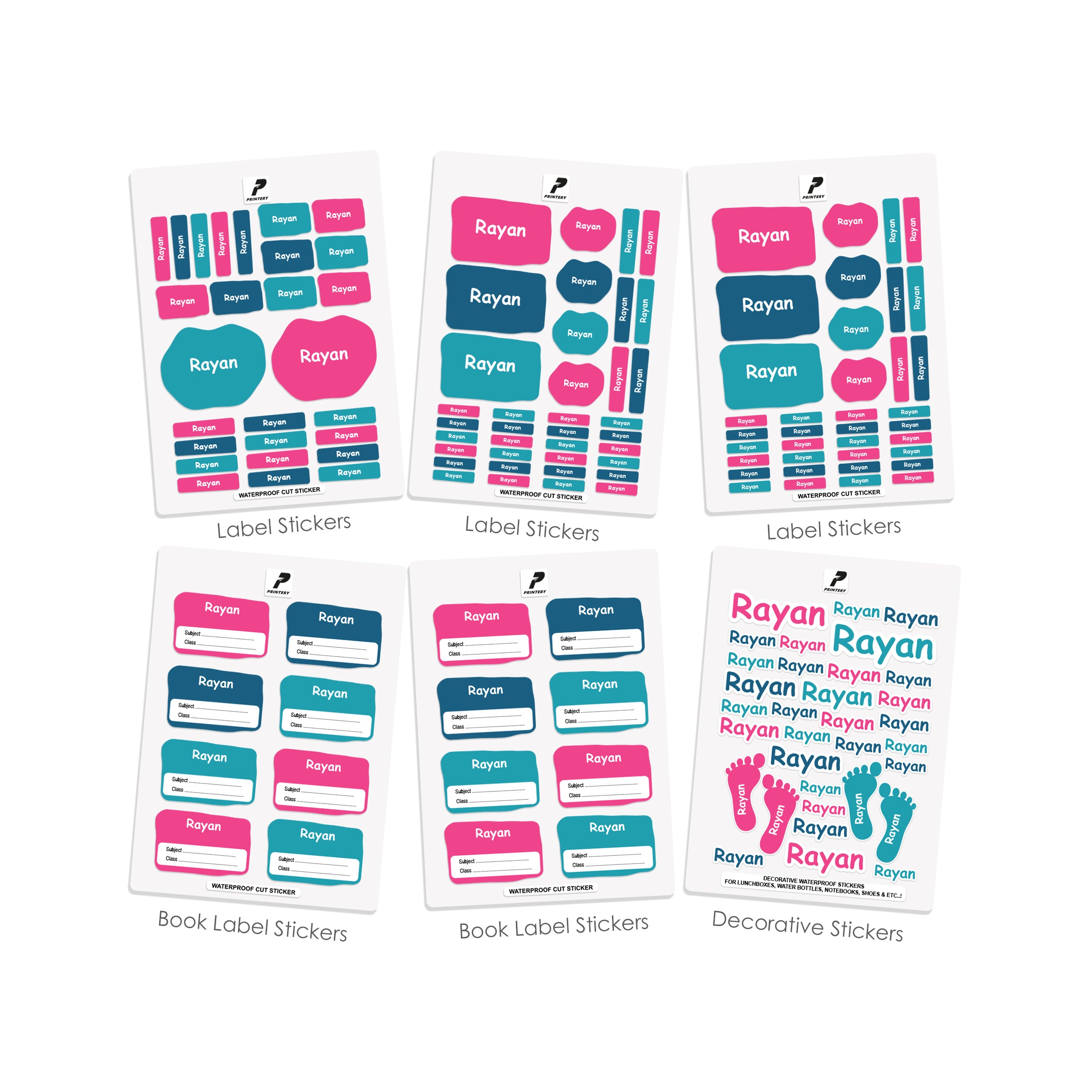 School Label Stickers Pack D030 - Basic Theme – PRINTERY