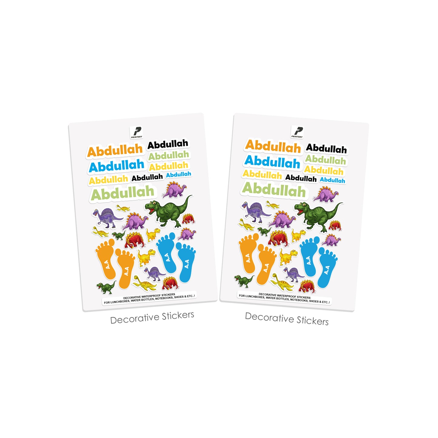 School Label Stickers Pack D031 - Dinosaur