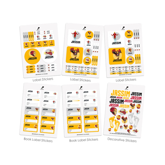 School Label Stickers Pack D032 - Iron Man