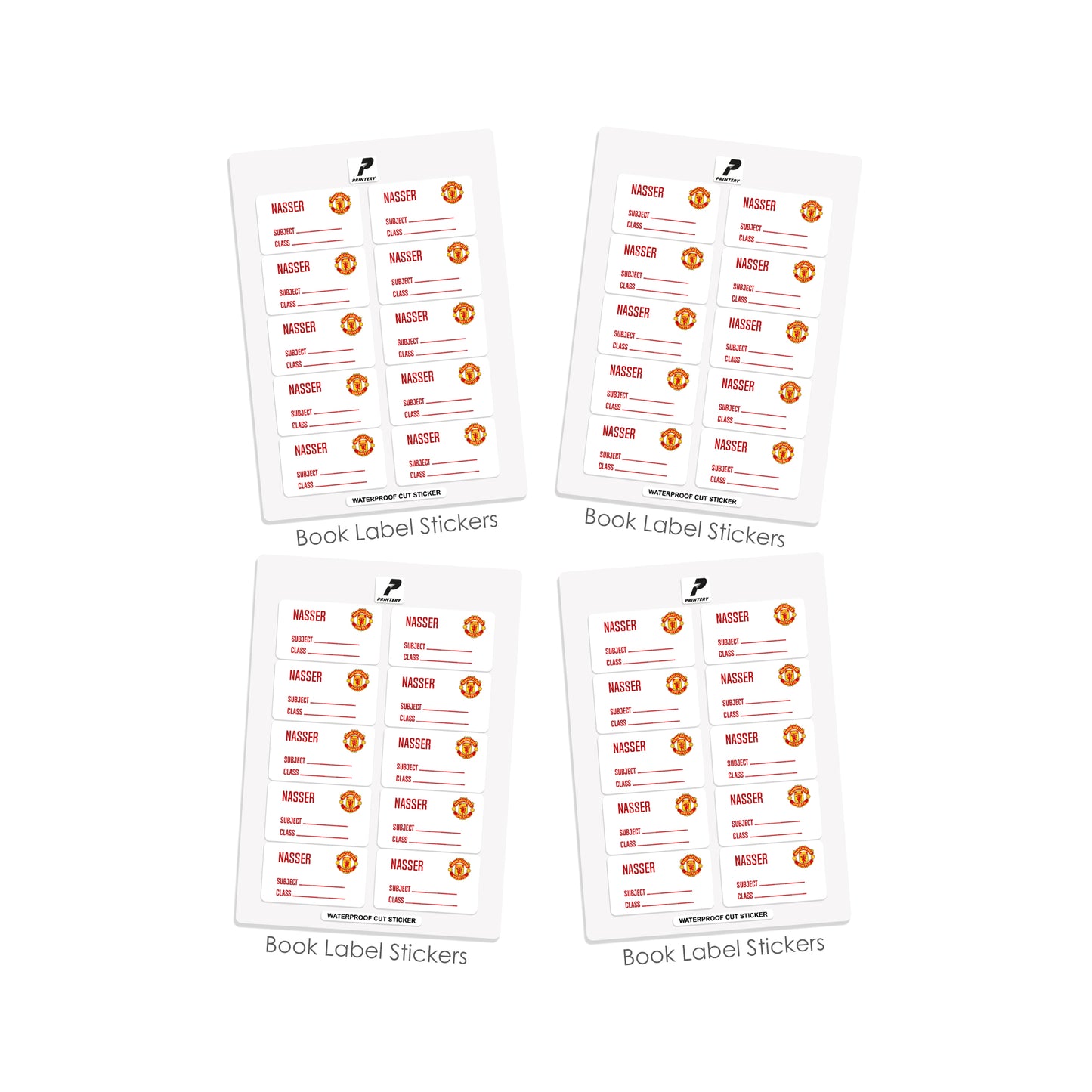 School Label Stickers Pack D033 - Manchester United