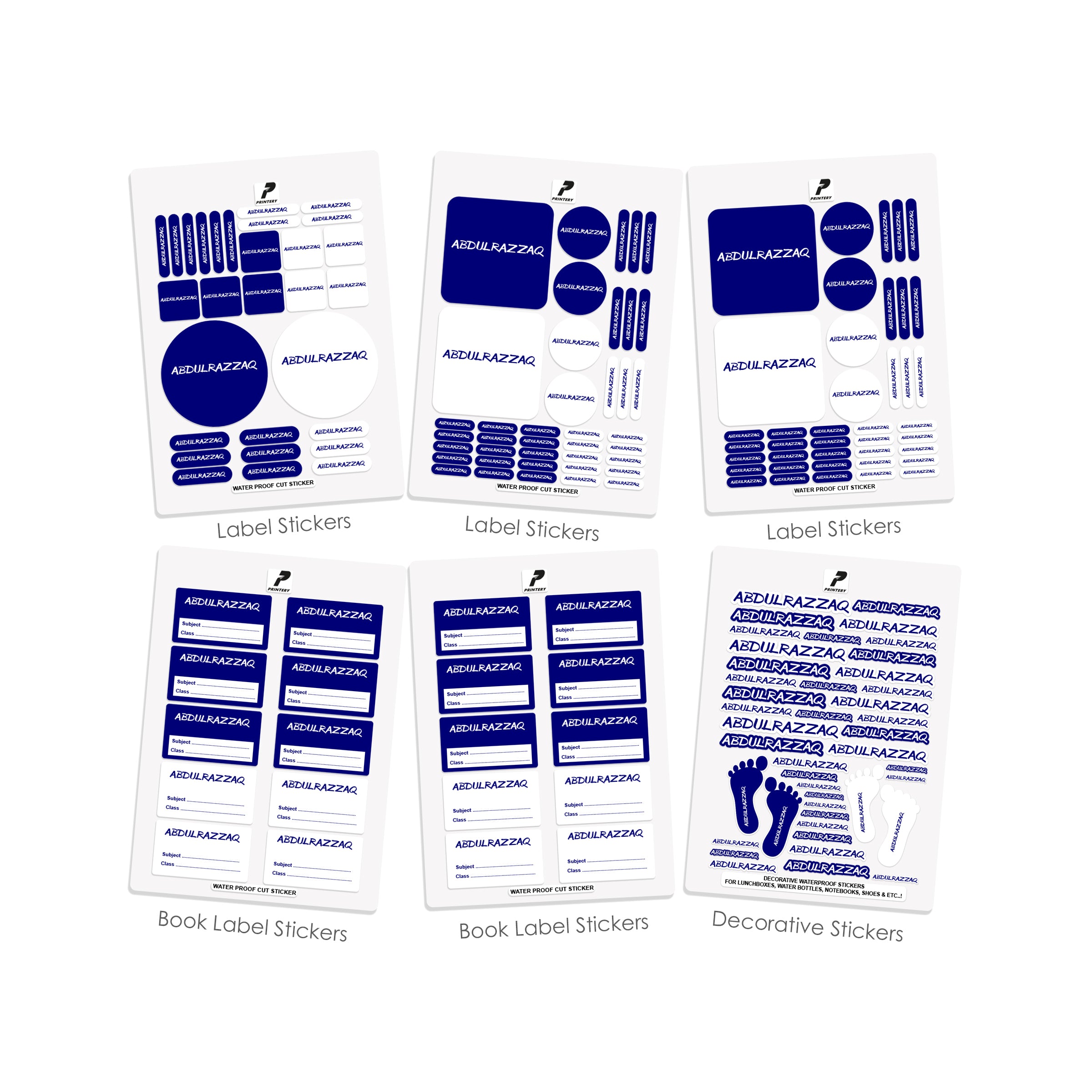 School Label Stickers Pack D034 - Basic Theme – PRINTERY