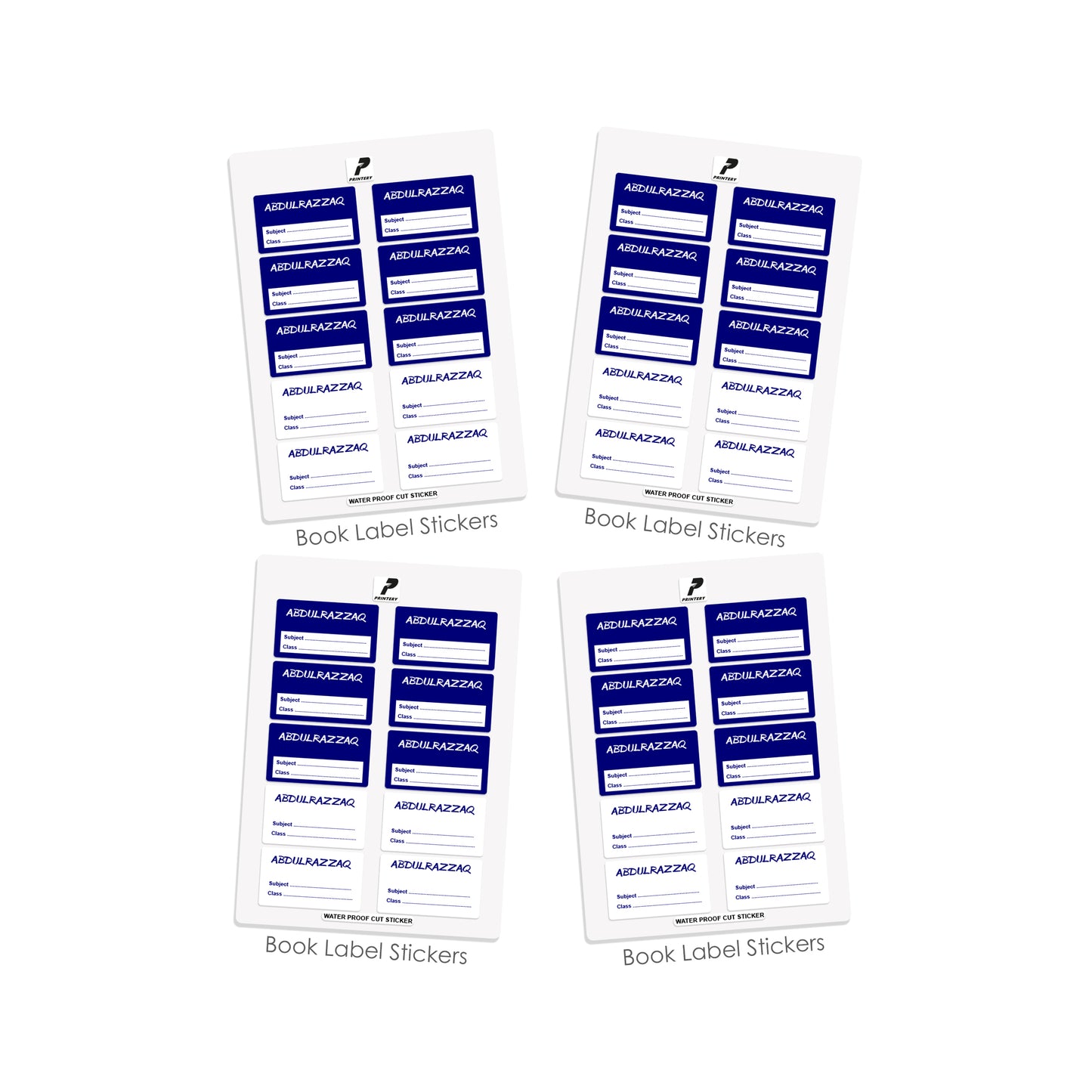 School Label Stickers Pack D034 - Basic Theme