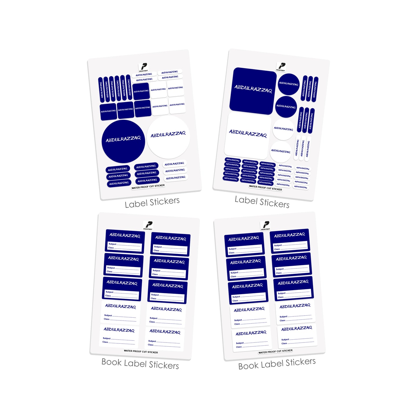 School Label Stickers Pack D034 - Basic Theme