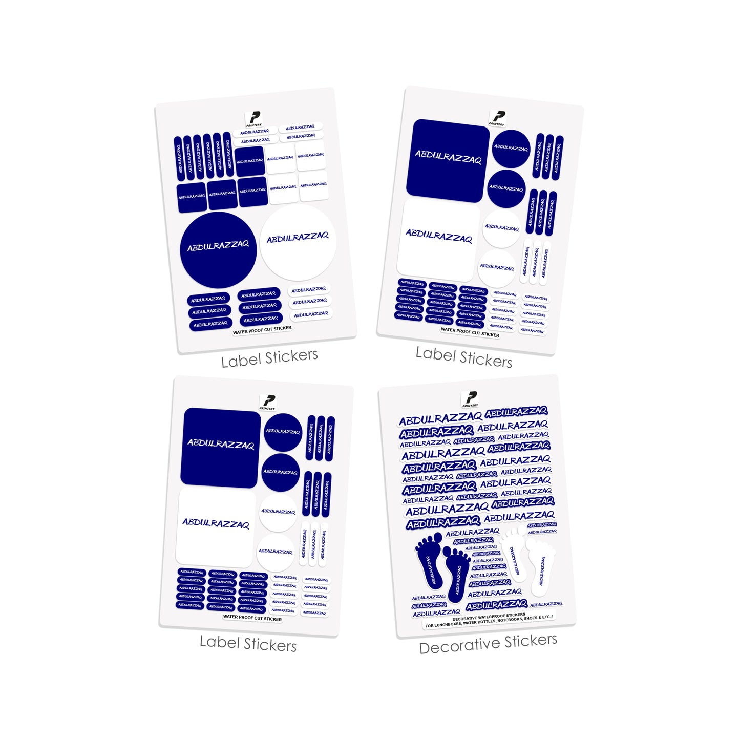 School Label Stickers Pack D034 - Basic Theme