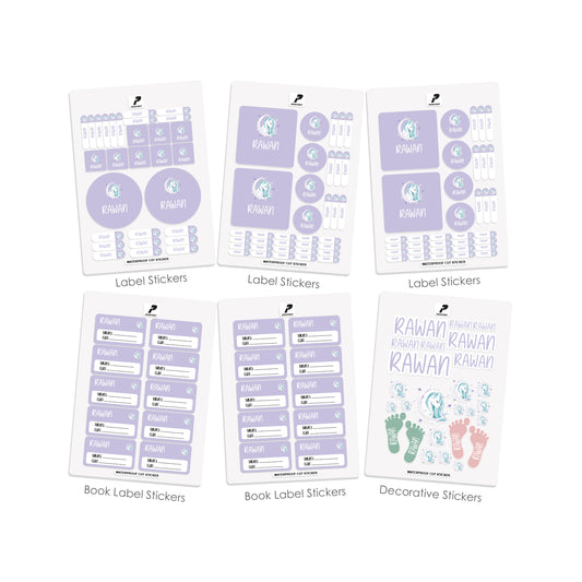 School Label Stickers Pack D037 - Unicorn