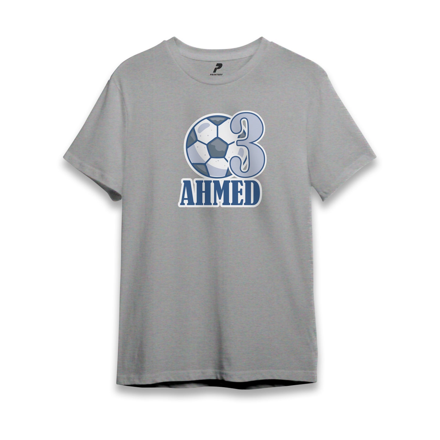 Football Theme Birthday T-Shirt Gray