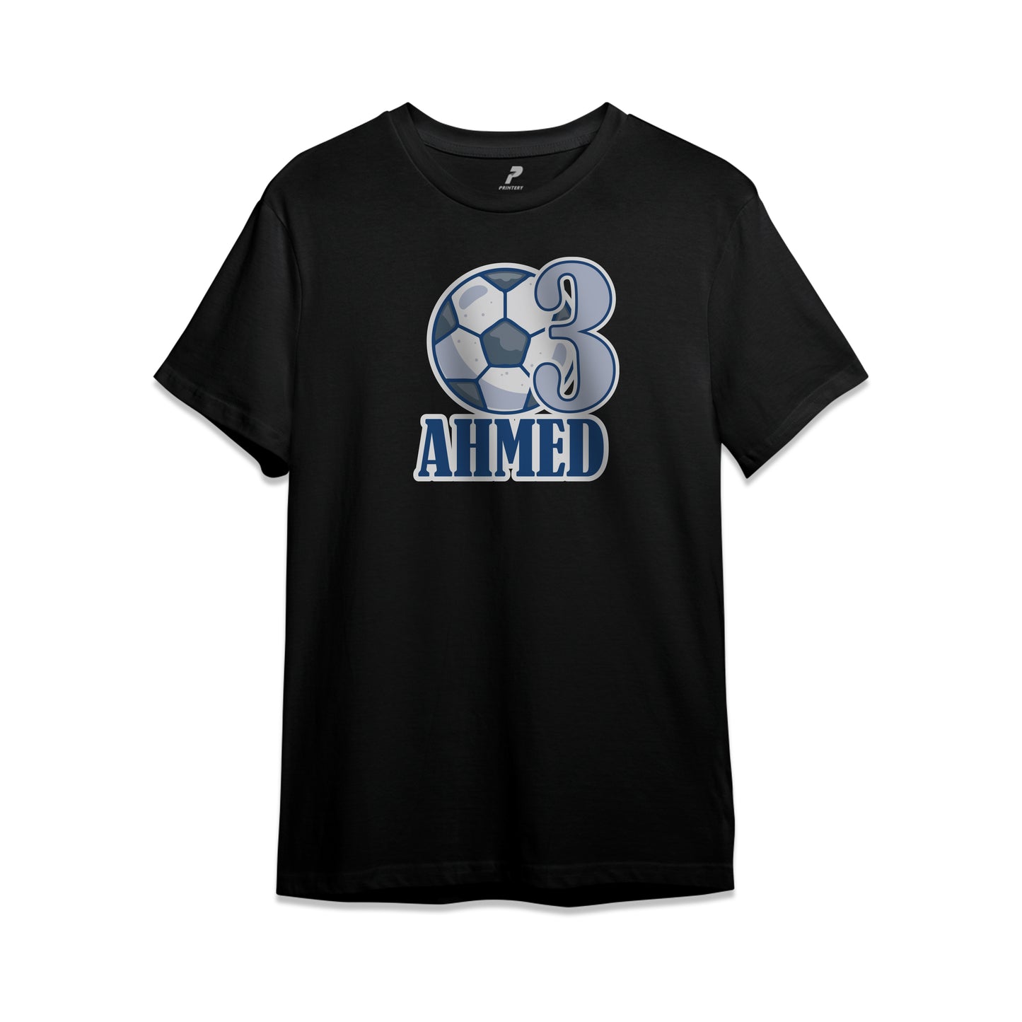 Football Theme Birthday T-Shirt Black