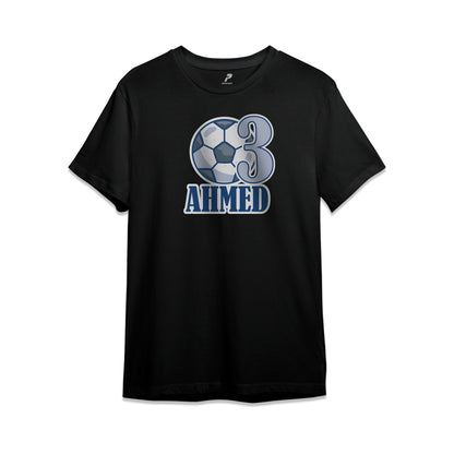 Football Theme Birthday T-Shirt Black