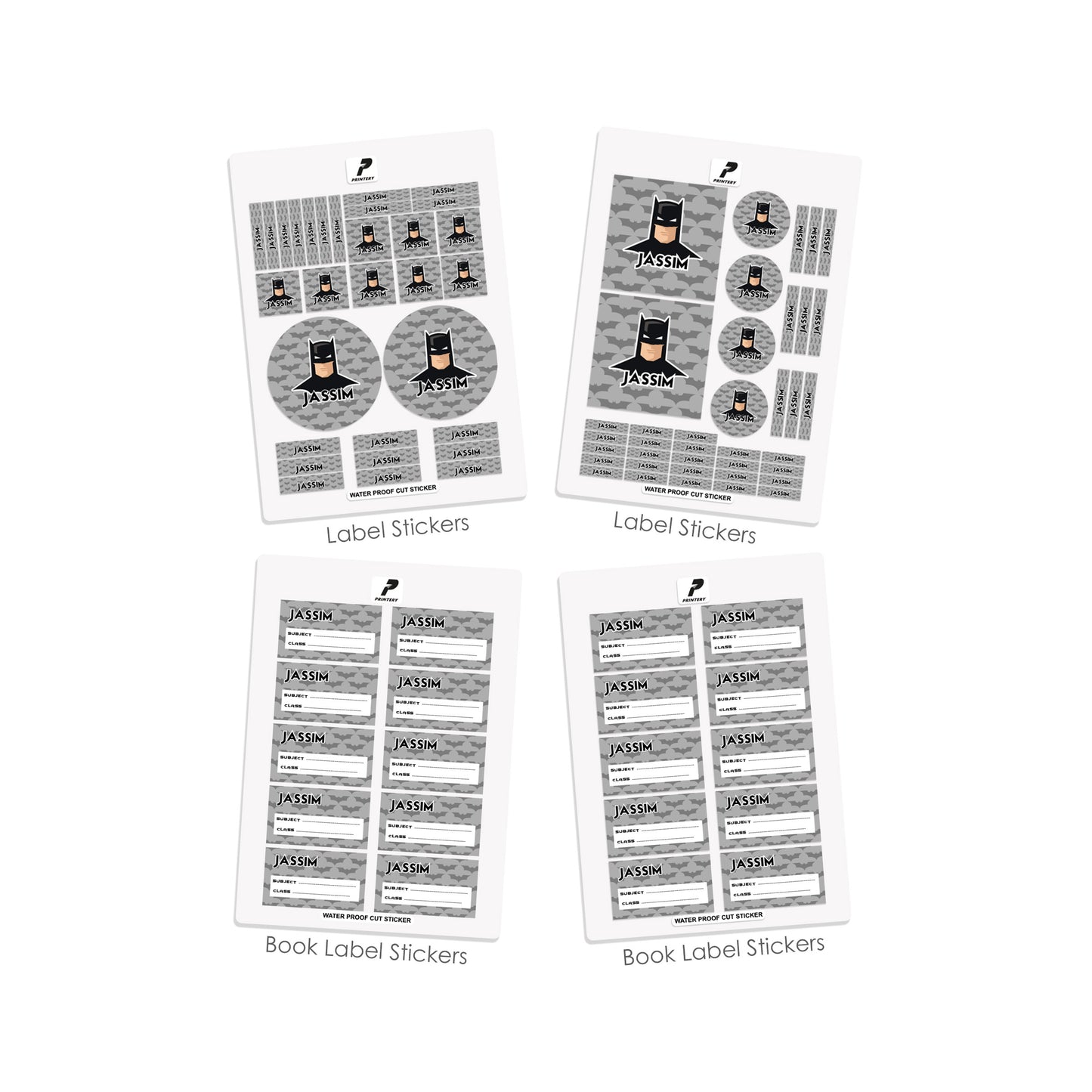 School Label Stickers Pack D041 - Batman