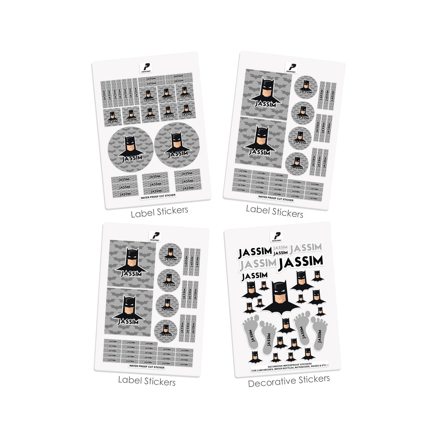 School Label Stickers Pack D041 - Batman