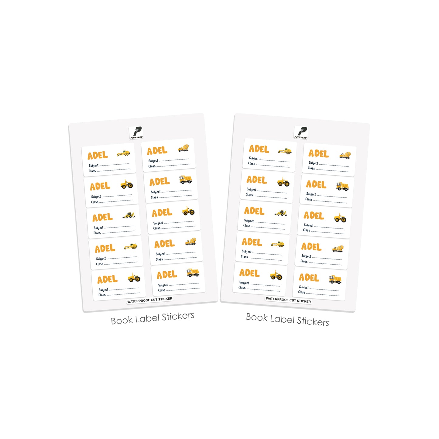 School Label Stickers Pack D042 - Truck