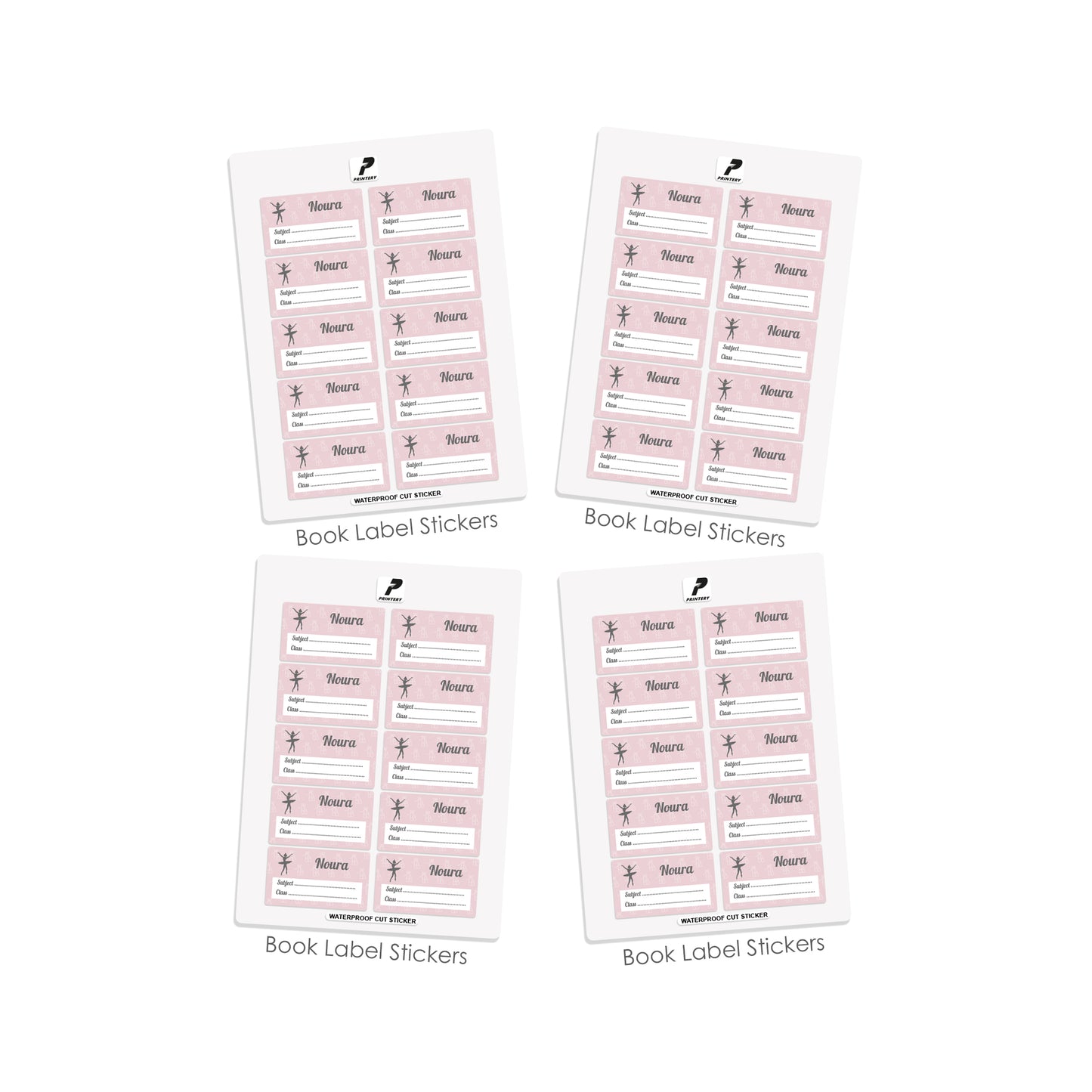 School Label Stickers Pack D043 - Ballerina