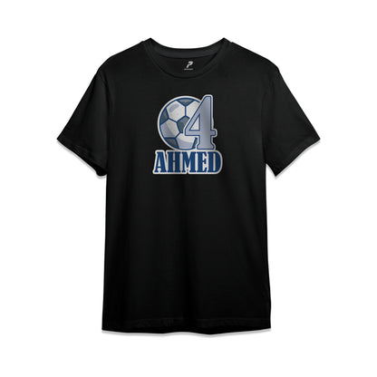 Football Theme Birthday T-Shirt Black