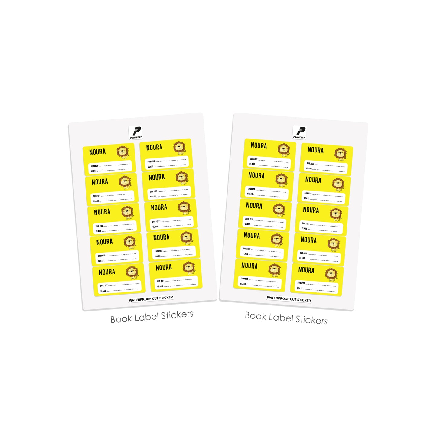 School Label Stickers Pack D052 - Lion