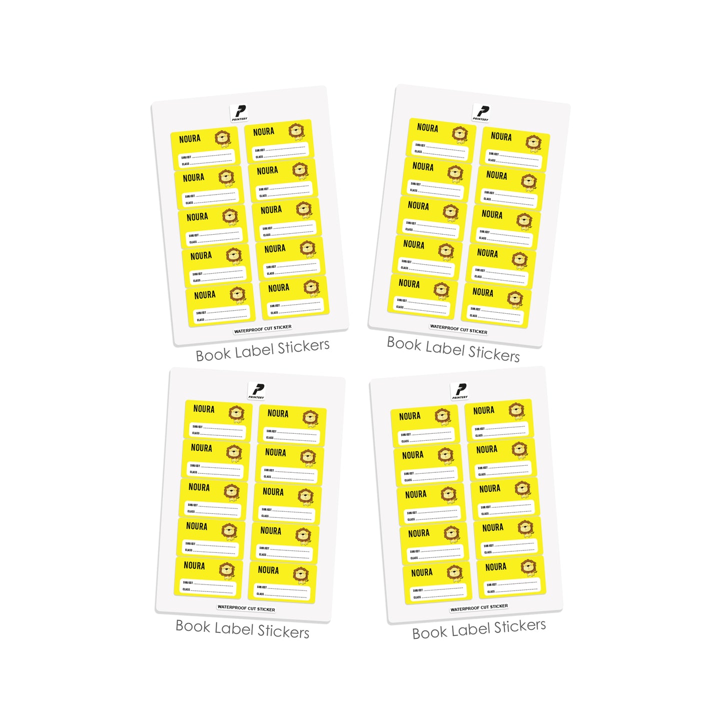 School Label Stickers Pack D052 - Lion