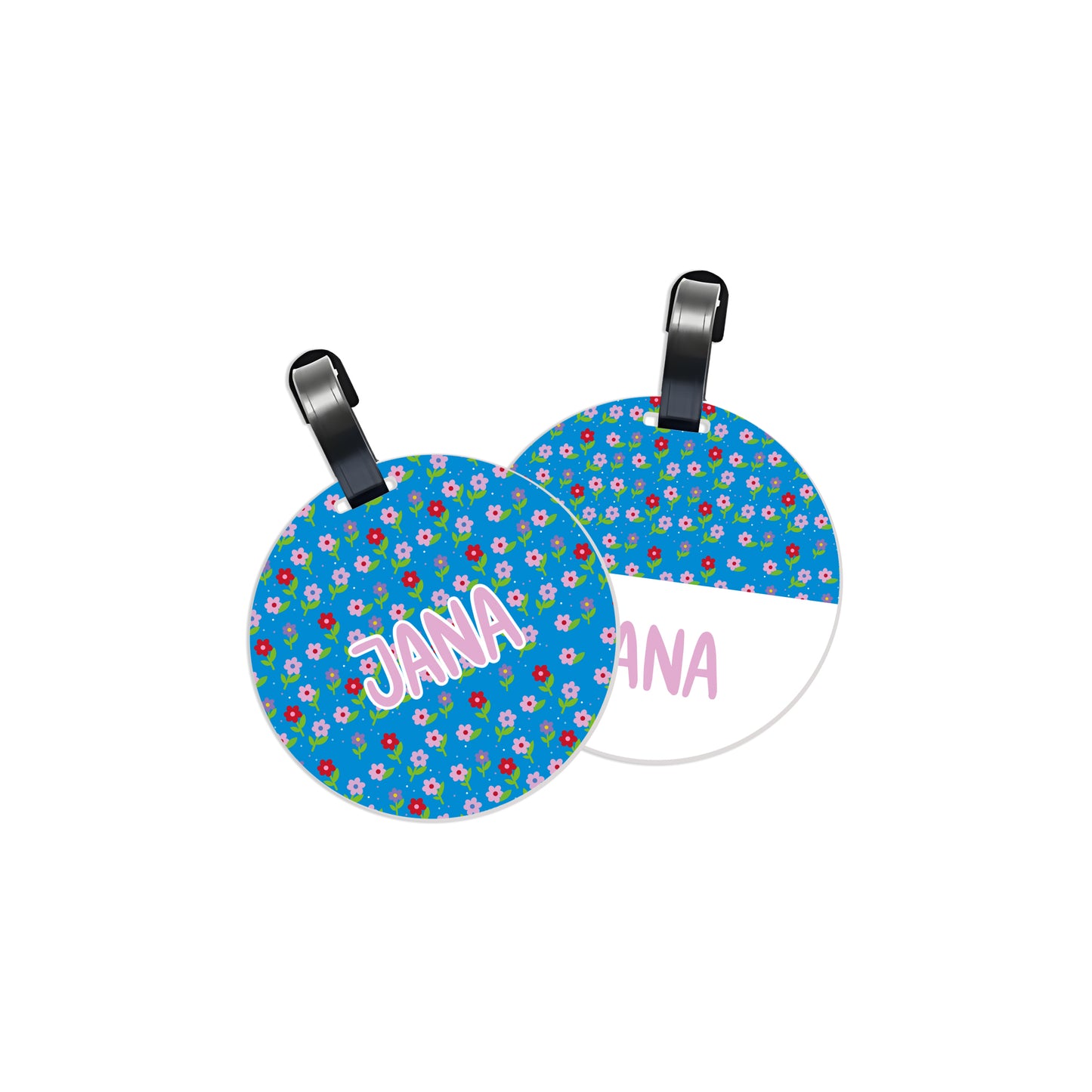 School Tags D053 - Flowers Patter