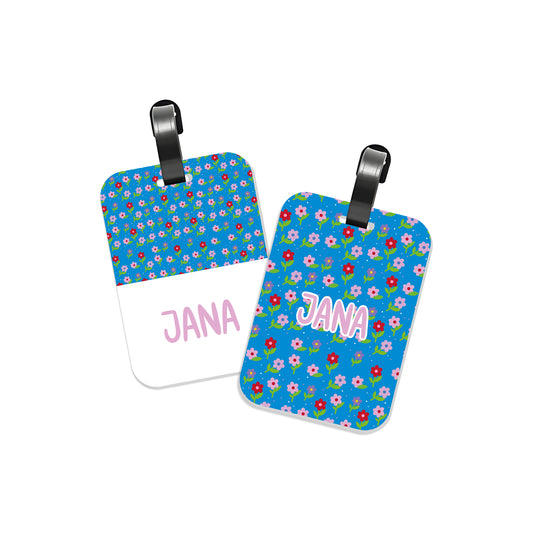 School Tags D053 - Flowers Patter