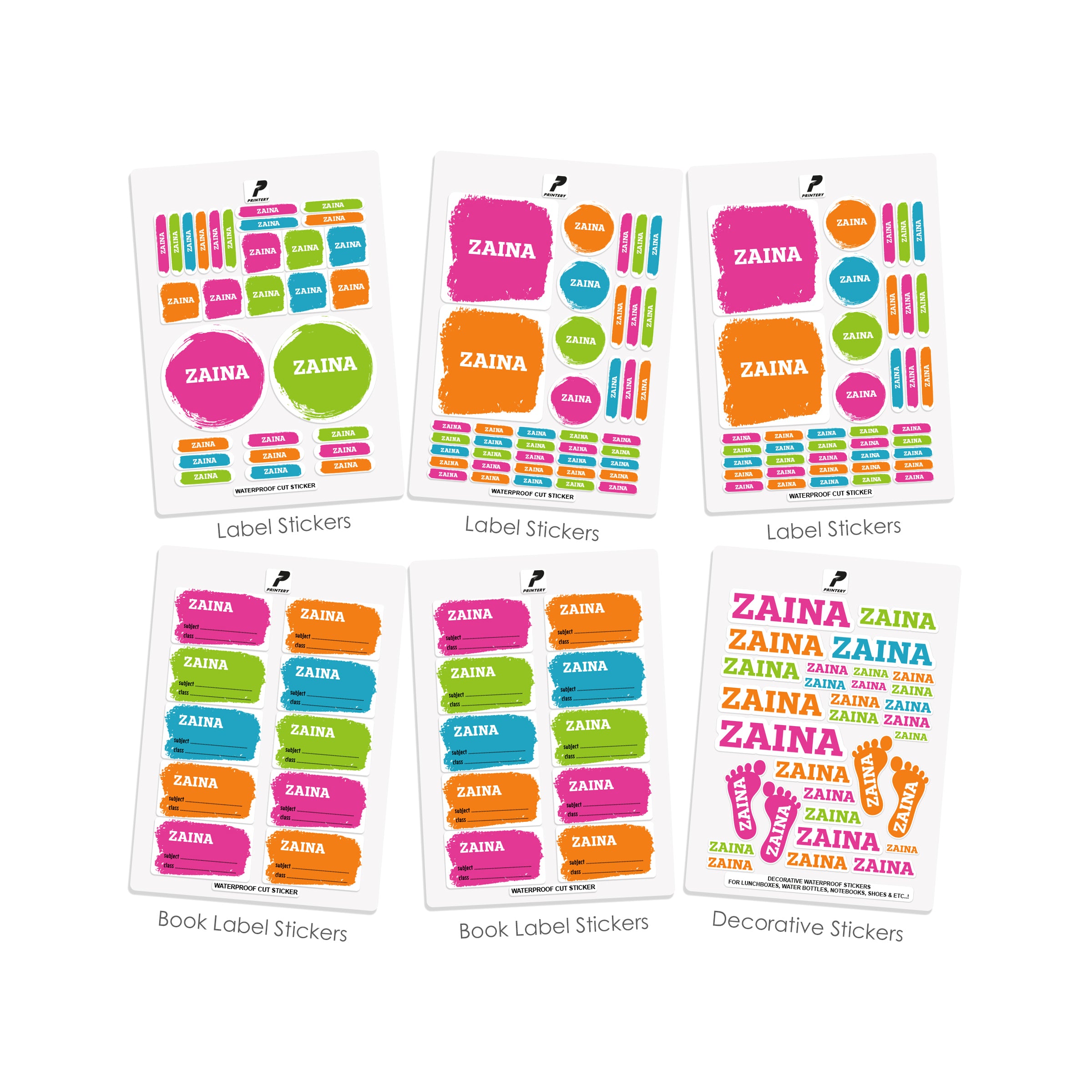 School Label Stickers Pack D059 - Basic Theme – PRINTERY