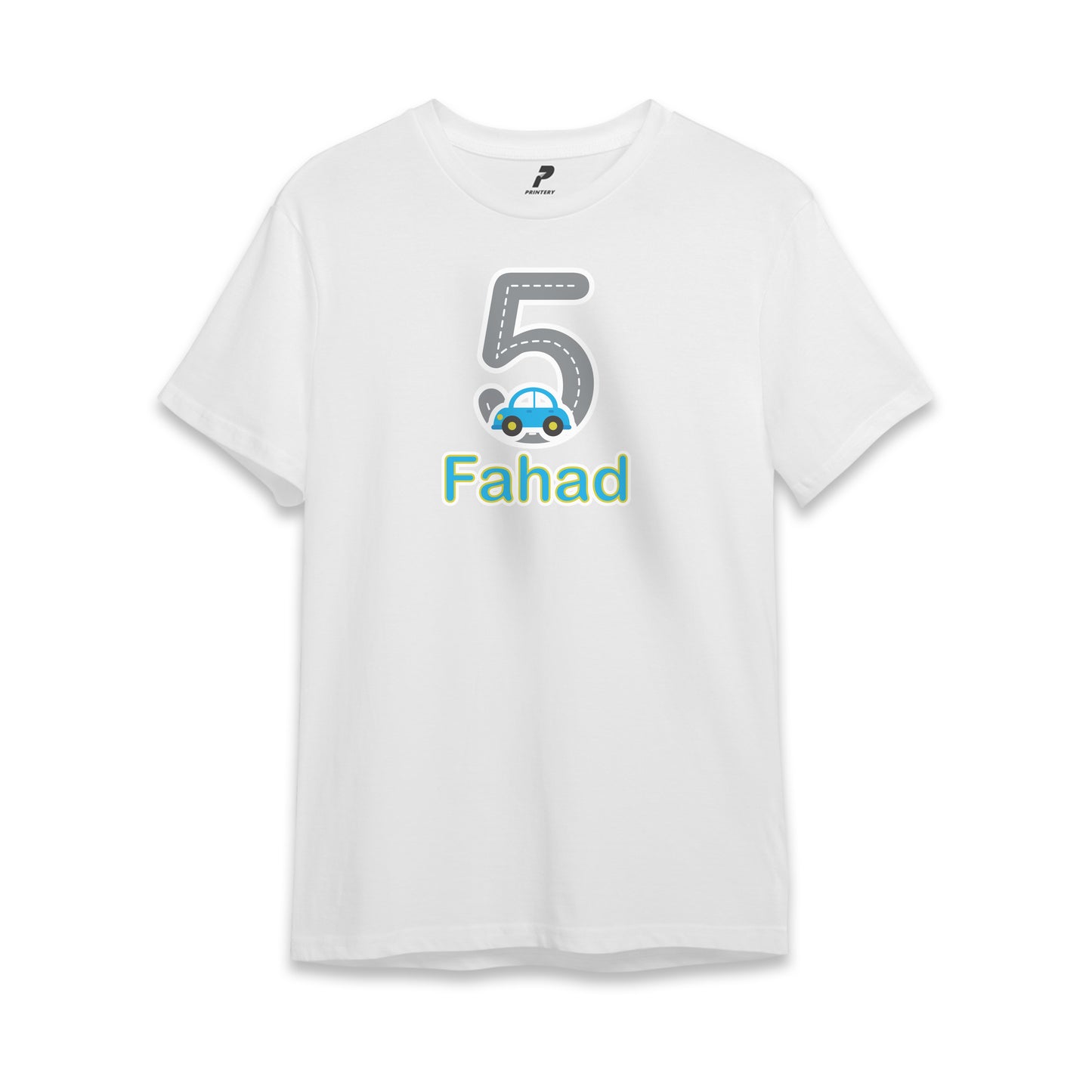 Car Theme Birthday T-Shirt White