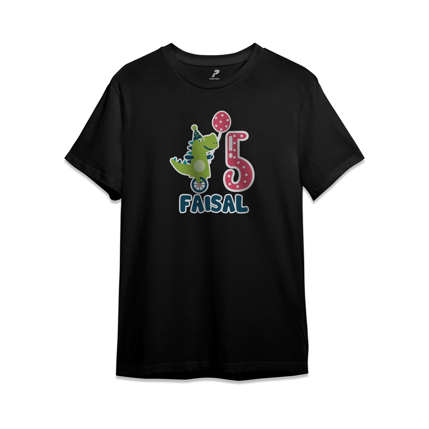 Dinosaur Theme Birthday T-Shirt Black