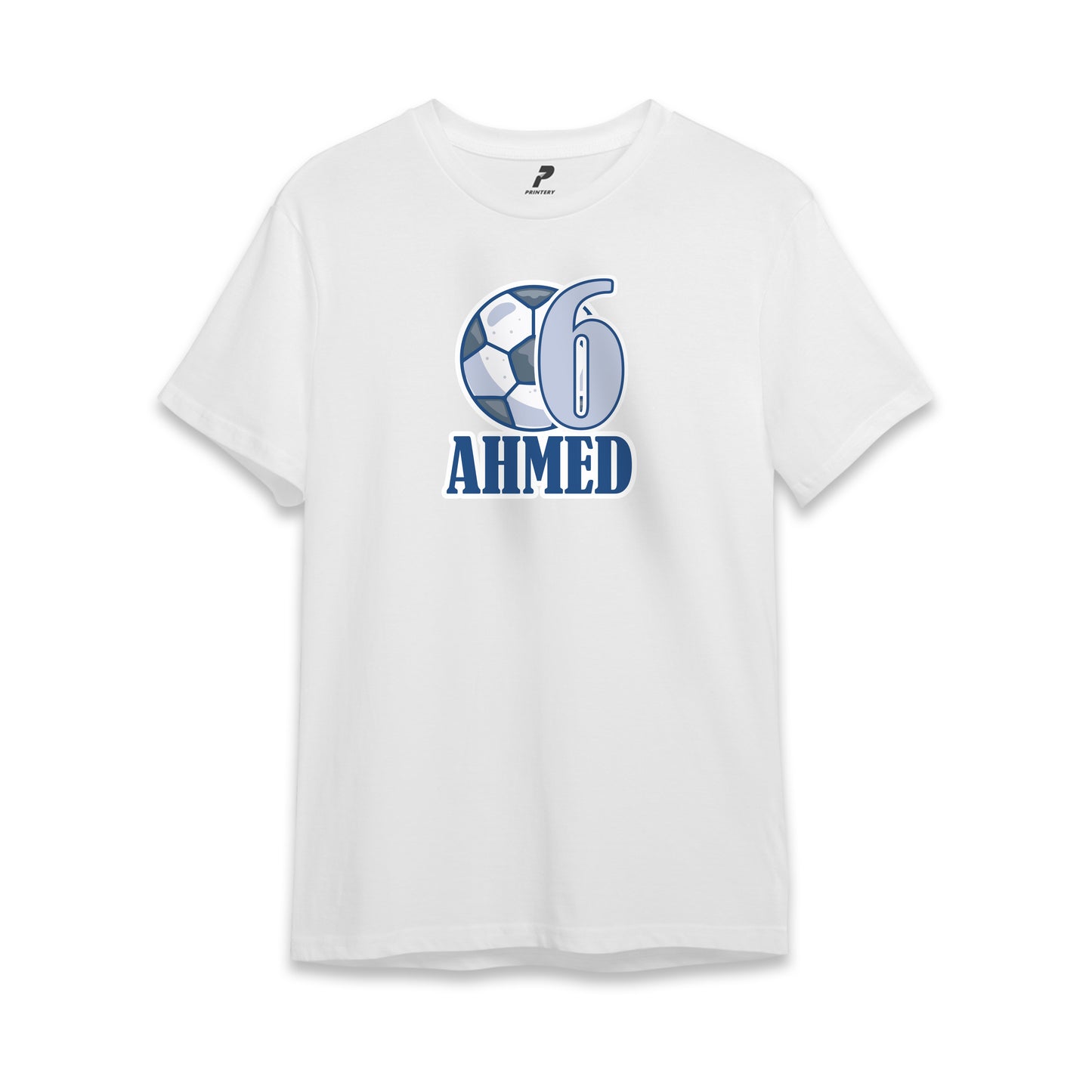Football Theme Birthday T-Shirt White