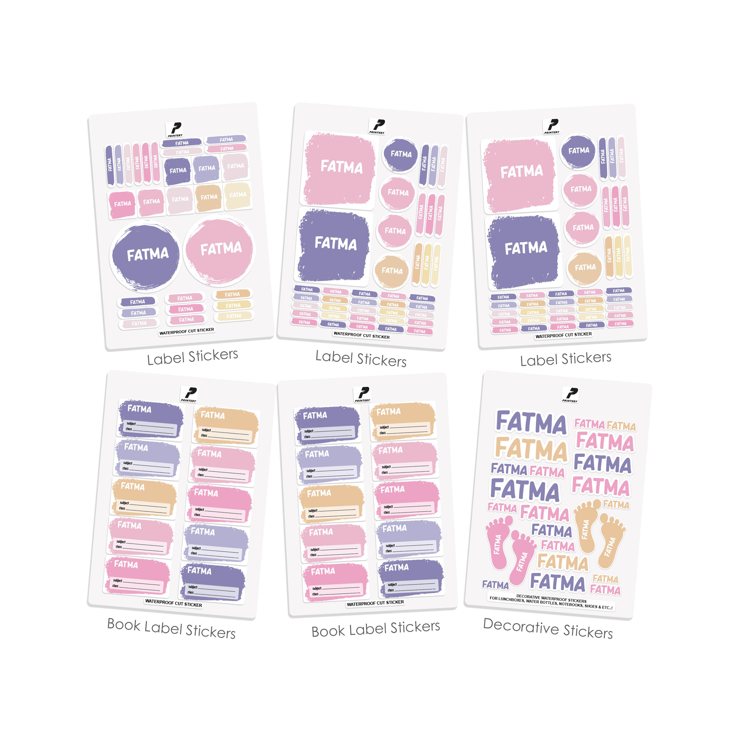 School Label Stickers Pack D061 - Basic Theme – PRINTERY