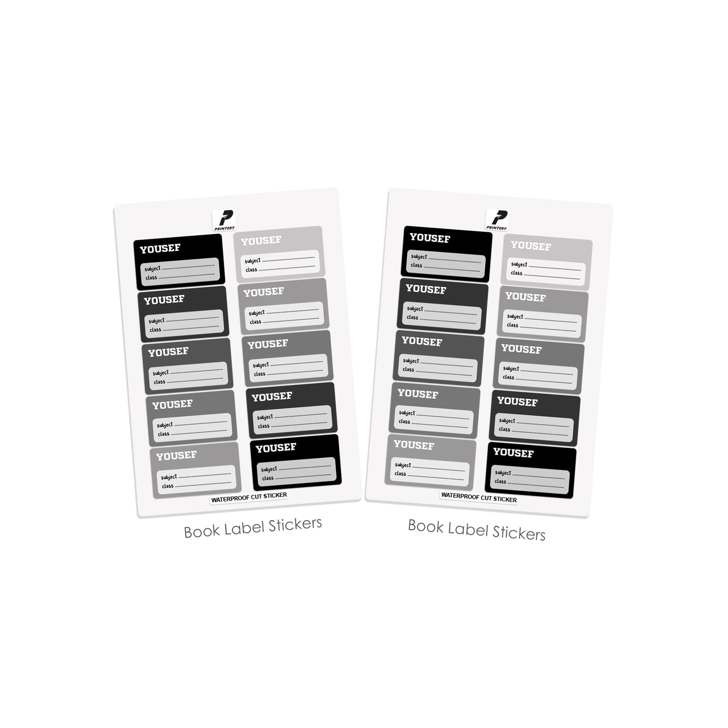 School Label Stickers Pack D067 - Basic Theme