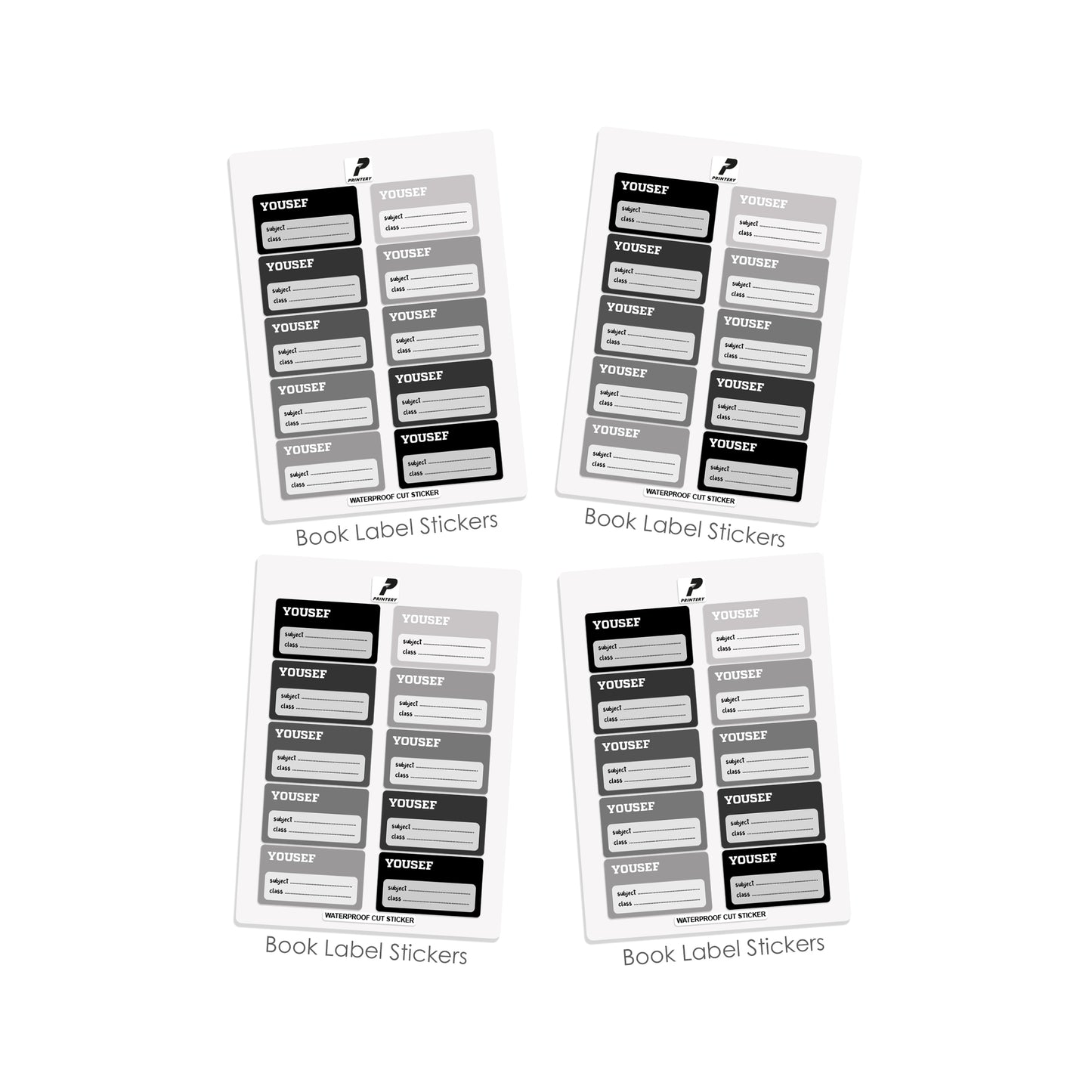 School Label Stickers Pack D067 - Basic Theme