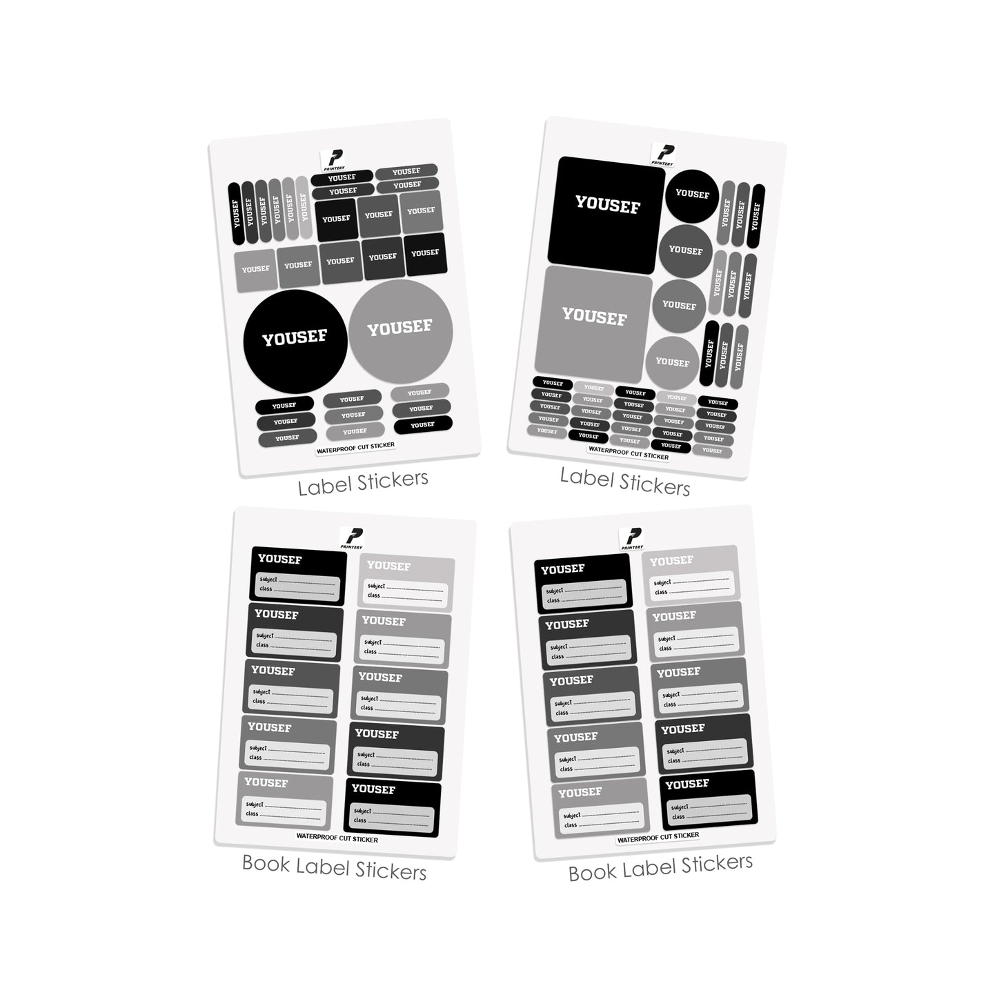 School Label Stickers Pack D067 - Basic Theme