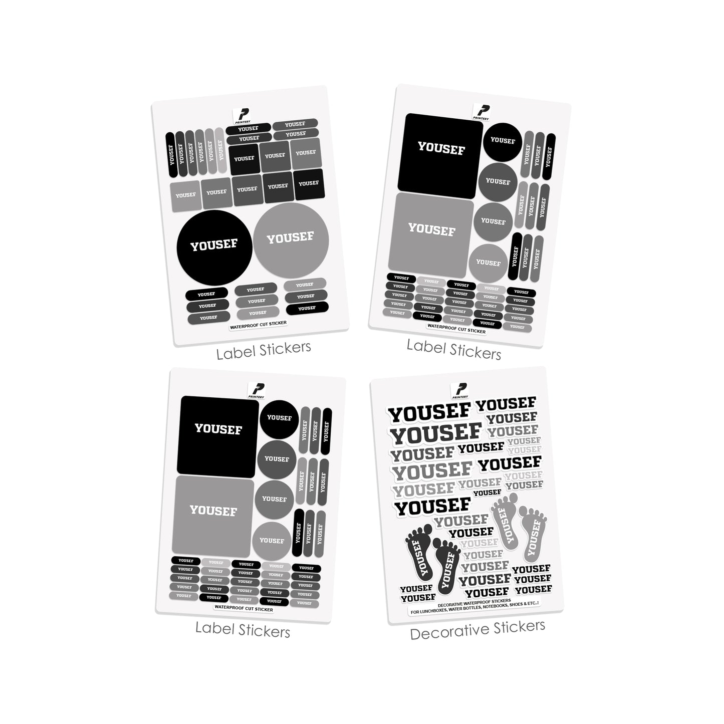 School Label Stickers Pack D067 - Basic Theme