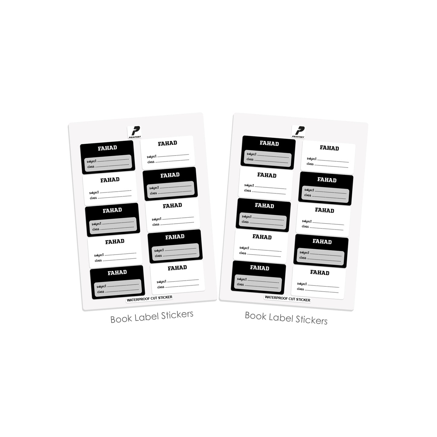 School Label Stickers Pack D068 - Basic Theme