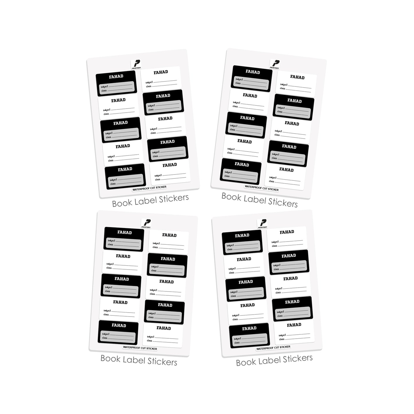 School Label Stickers Pack D068 - Basic Theme