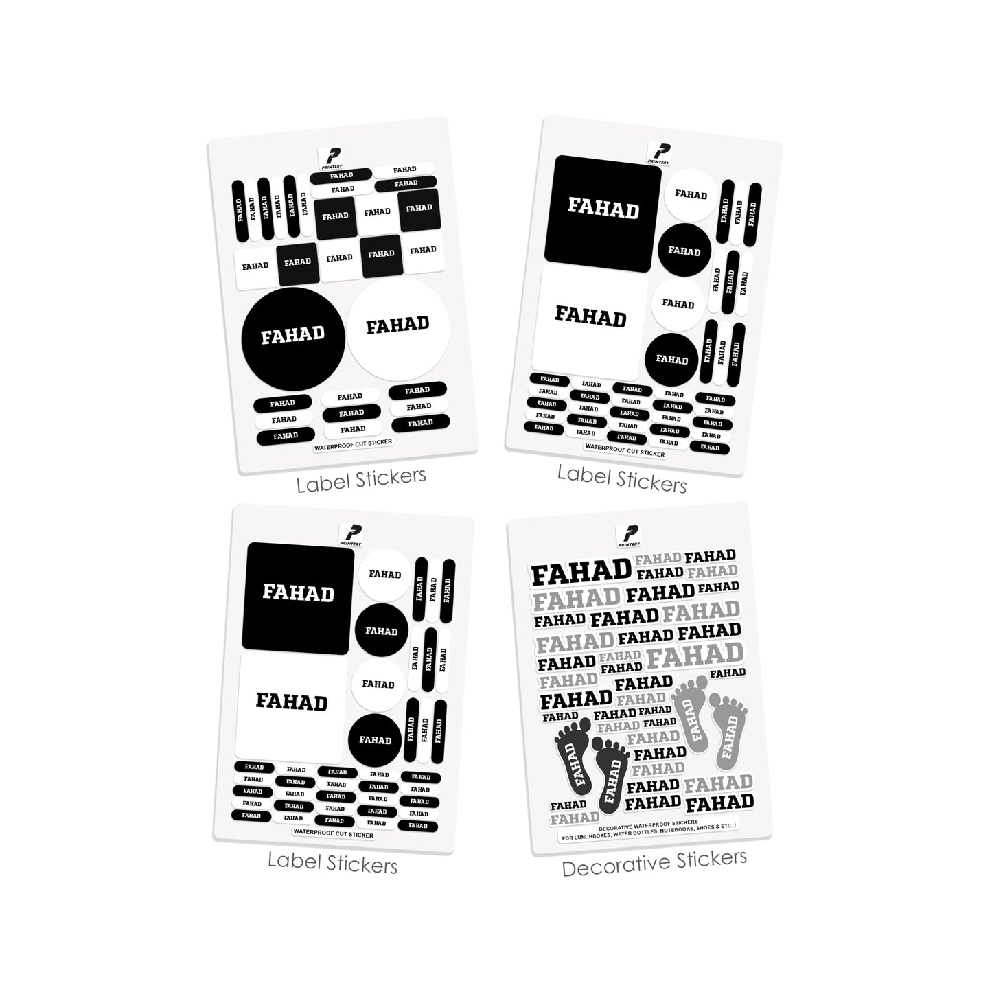 School Label Stickers Pack D068 - Basic Theme