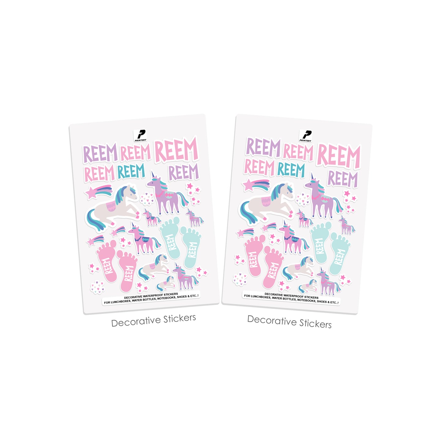 School Label Stickers Pack D069 - Unicorn