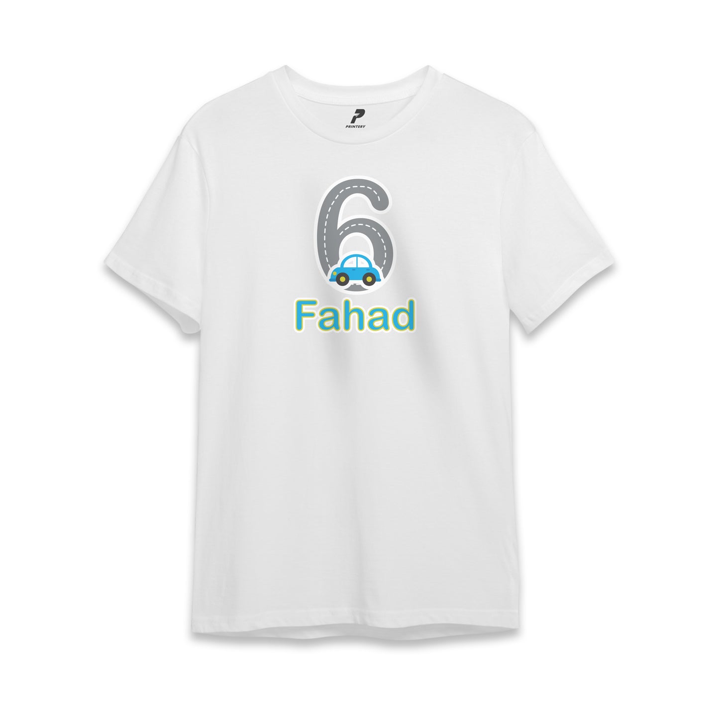 Car Theme Birthday T-Shirt White