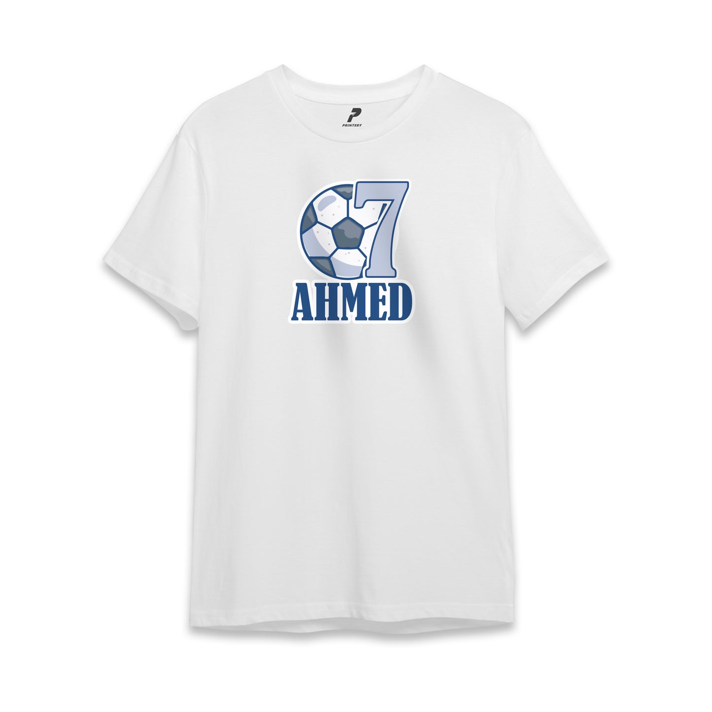 Football Theme Birthday T-Shirt White
