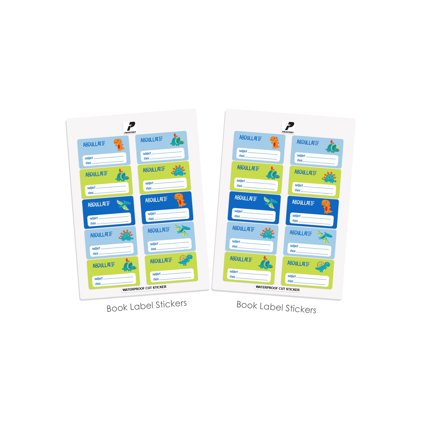 School Label Stickers Pack D070 - Dinosaur