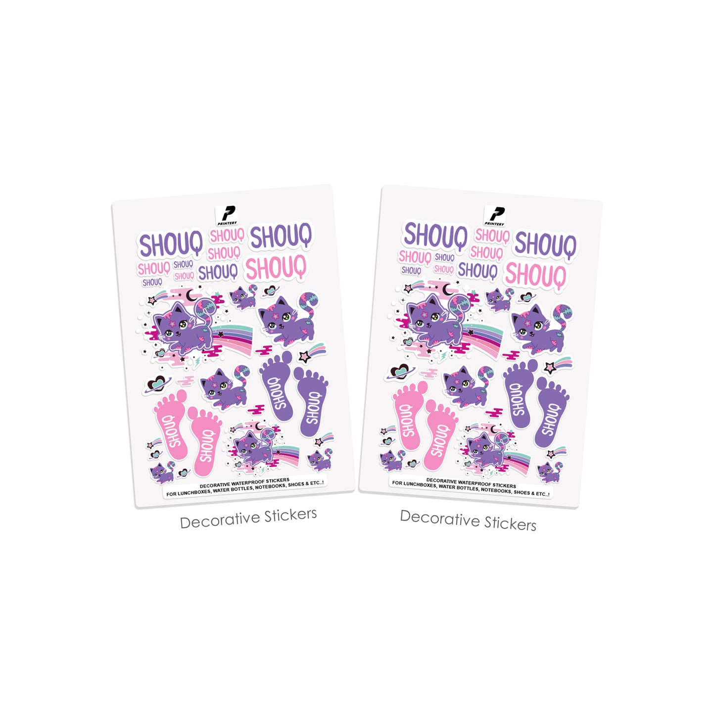 School Label Stickers Pack D073 - Cat