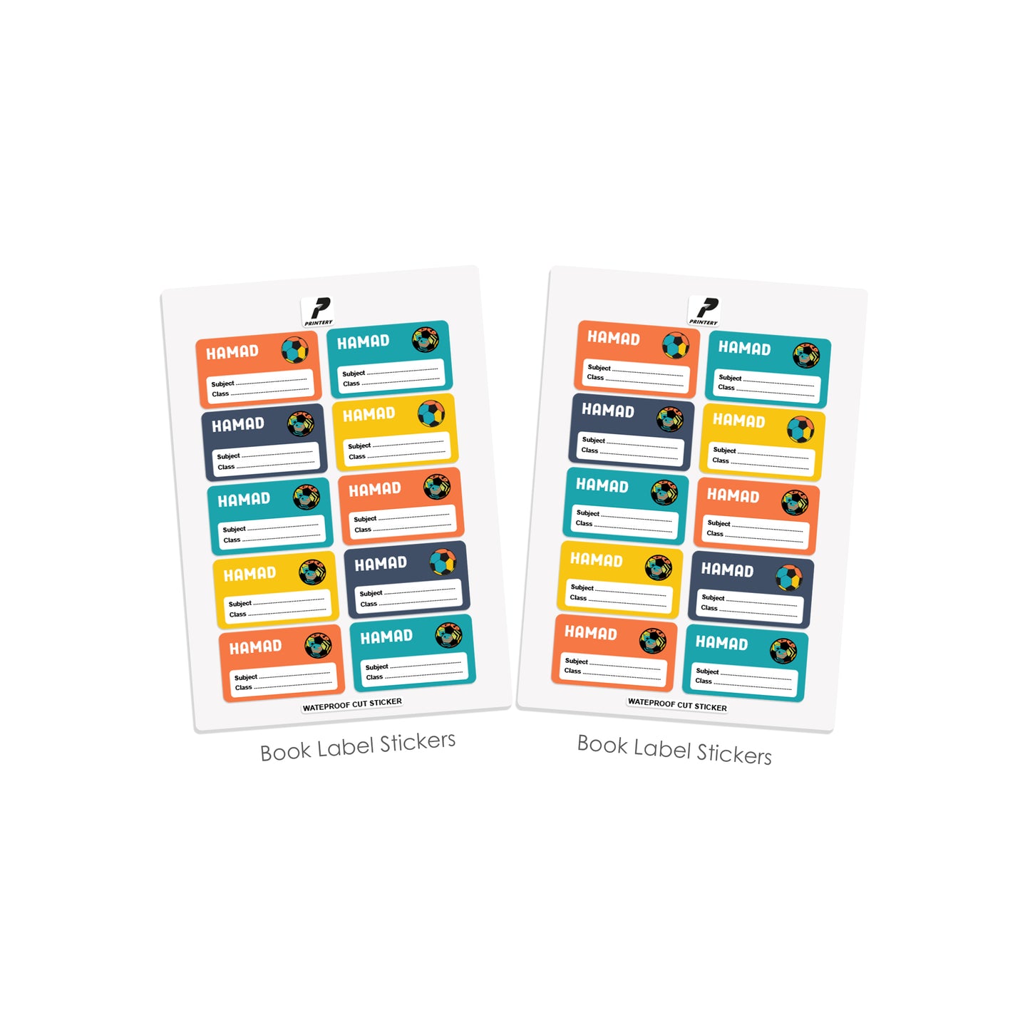 School Label Stickers Pack D074 - Football