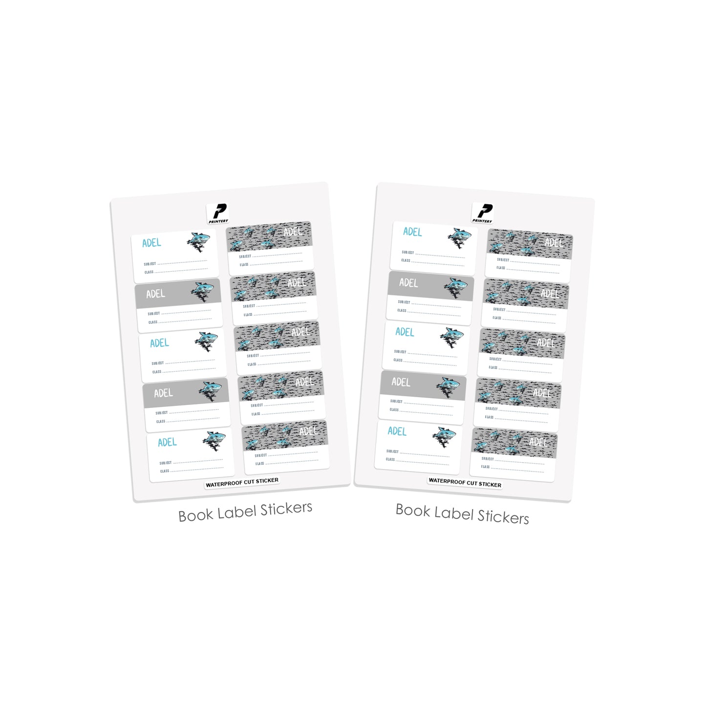 School Label Stickers Pack D078 - Shark