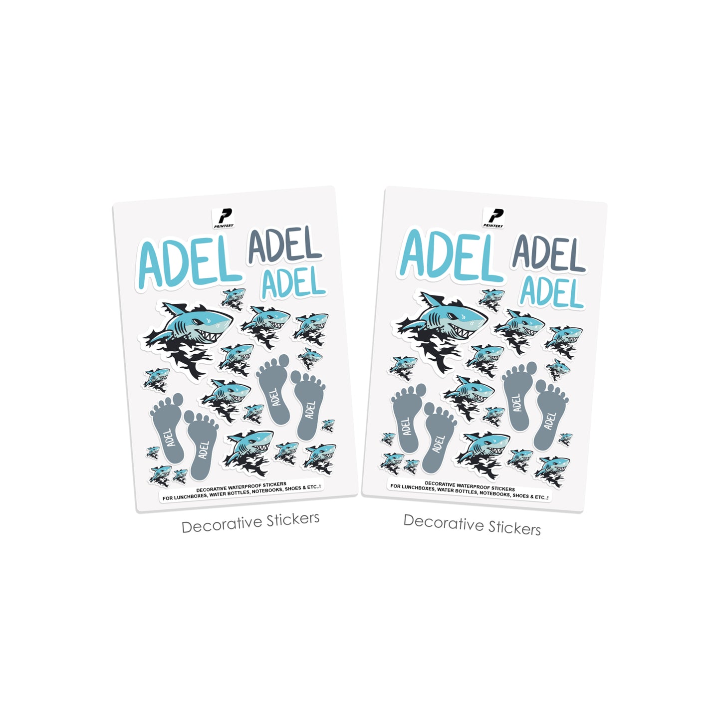 School Label Stickers Pack D078 - Shark