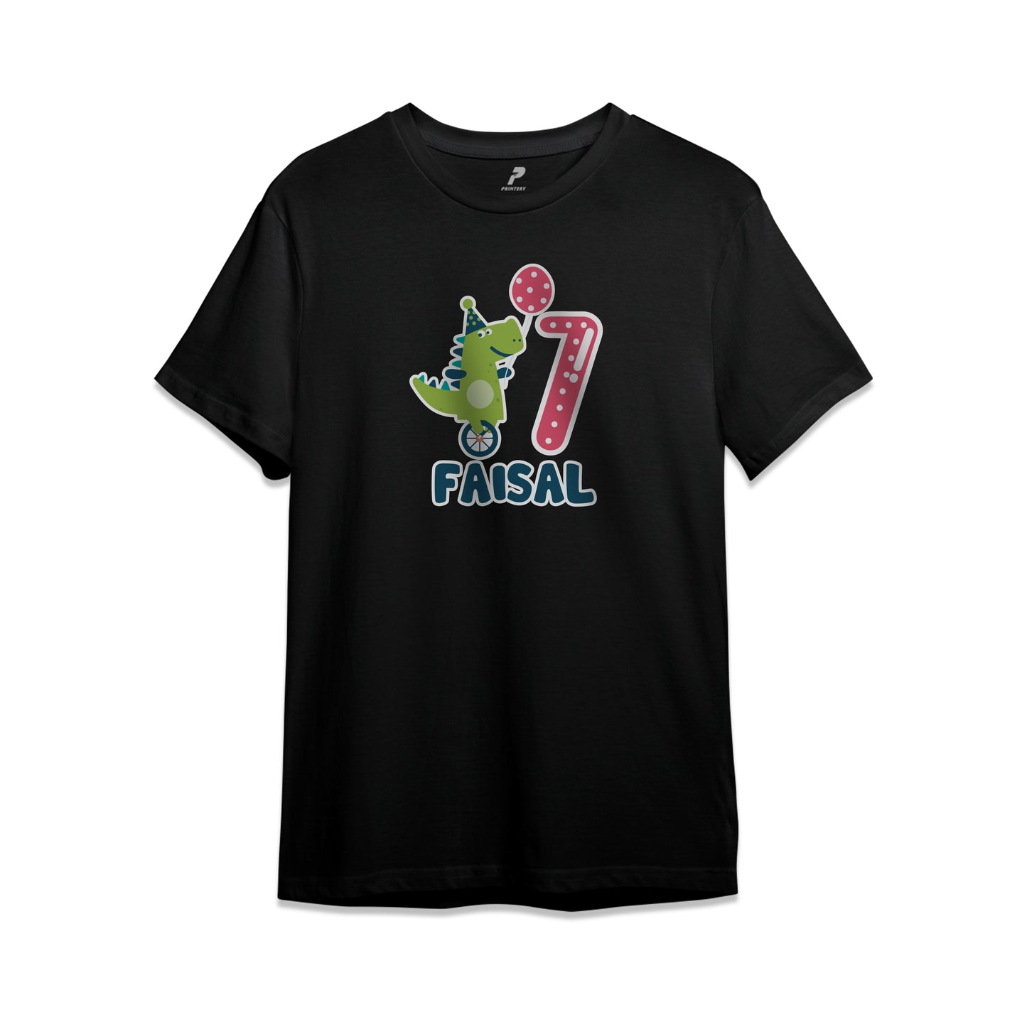 Dinosaur Theme Birthday T-Shirt Black