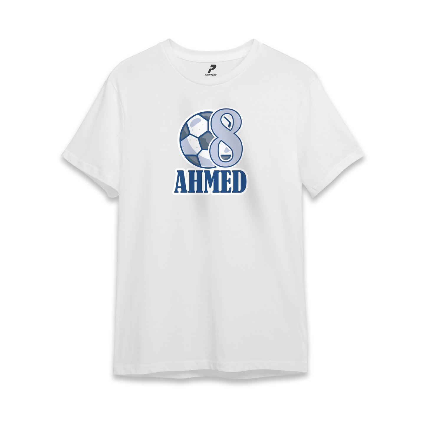 Football Theme Birthday T-Shirt White