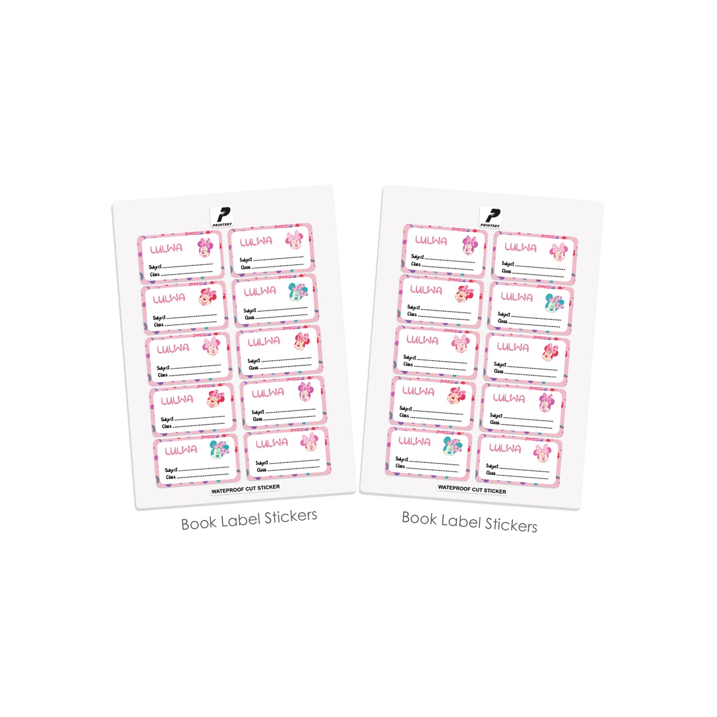 School Label Stickers Pack D081 - Minnie Mouse
