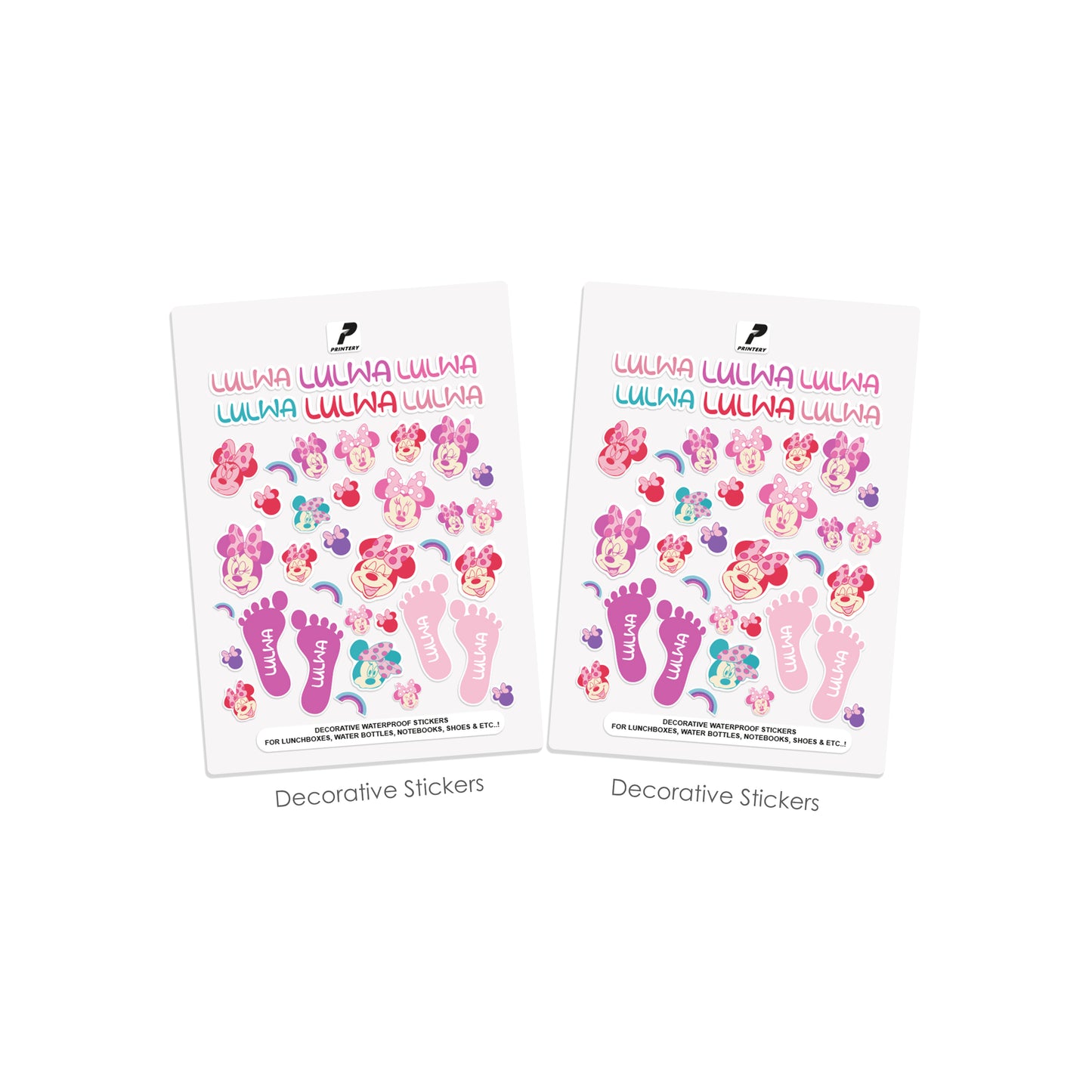 School Label Stickers Pack D081 - Minnie Mouse