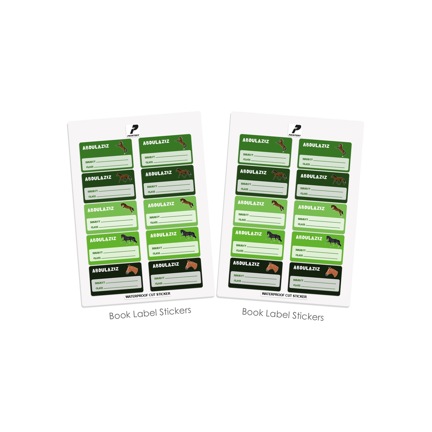 School Label Stickers Pack D099 - Horse