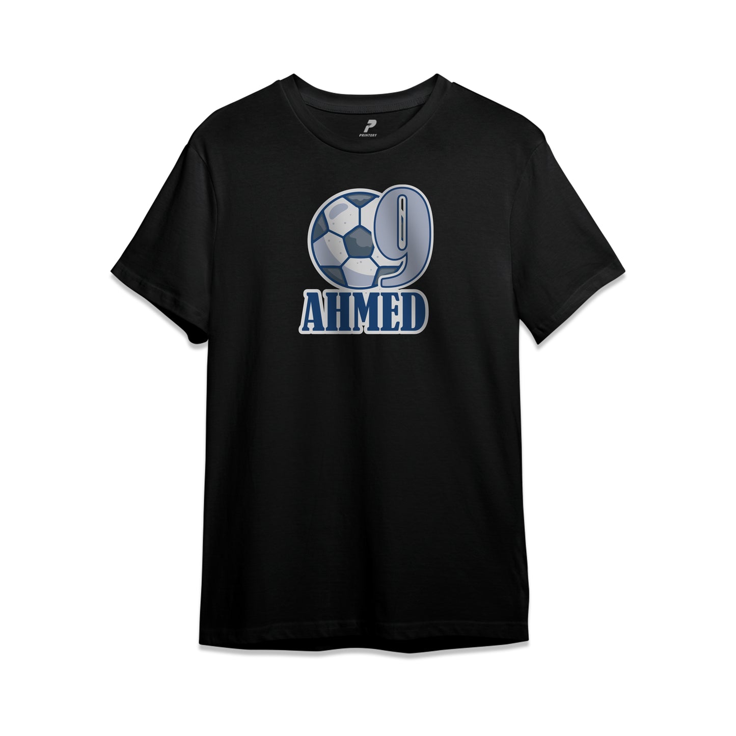 Football Theme Birthday T-Shirt Black